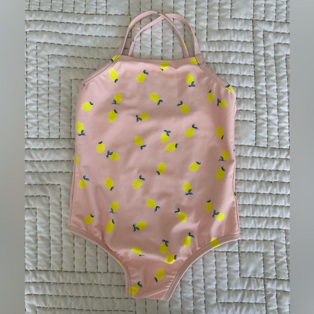 GAP kids 3T Pink Lemon Print Kids One Piece Swimsuit